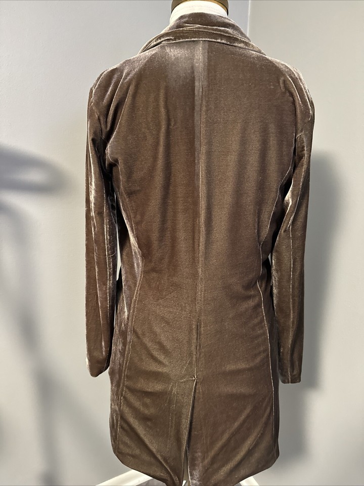 Mystree Brown Velvet 1Button Coat Jacket Women’s Small Lined Pockets