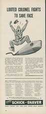 1945 Schick Shaver Lt Colonel Looted Foot Locker Buy War Bonds Vtg Print Ad L25