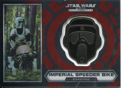 Star Wars Chrome Perspectives Silver Helmet Medallion Card 26 Speeder Bike
