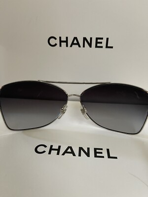 CHANEL Sunglasses. 4196 0. 2273c Silver Aviator Gradient Lens