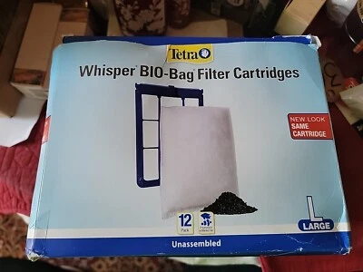 TÉTRA Fish Tank Aquarium Filter Cartridge Tetra Whisper Bio-Bag Large 12-Pack New