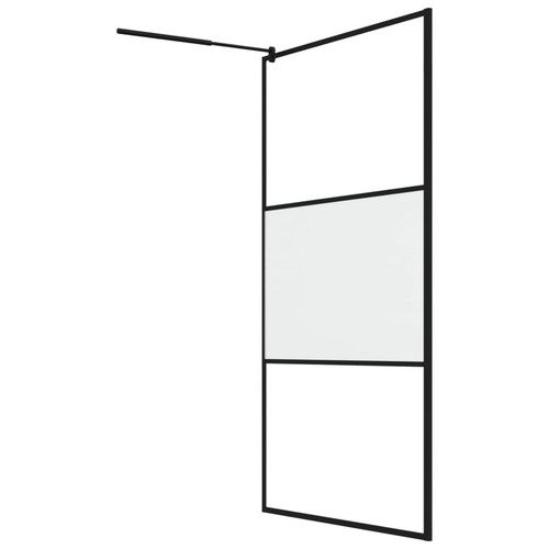 Camerina Walk-in Shower Wall 115x195 Frosted Glass Black,Walk-in Shower N8K3 - Picture 5 of 7