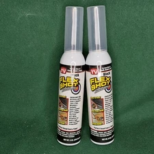 Flex Shot Black Rubber Adhesive Sealant Caulk 8 ounce tubes ( QTY 2 pack )