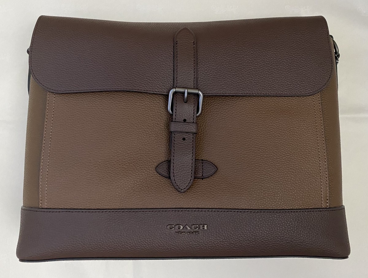 Coach Hudson Messenger Bag Pebble Leather in Colorblock