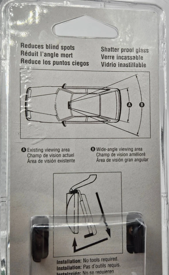 New Ksource Fit System RM010 Clip-on Wide Angle Rear View Mirror Chrome Plt 11¾ - Image 4 of 4