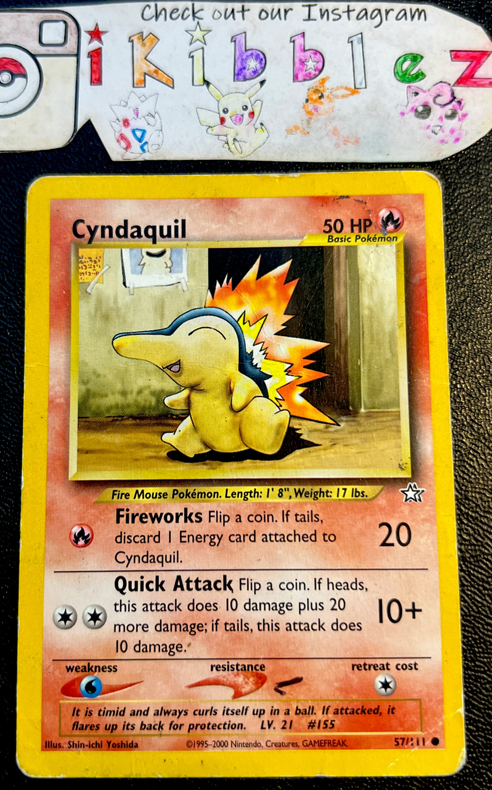Cyndaquil 57/111 HP Double Star Set Symbol Neo Genesis Pokemon Card!