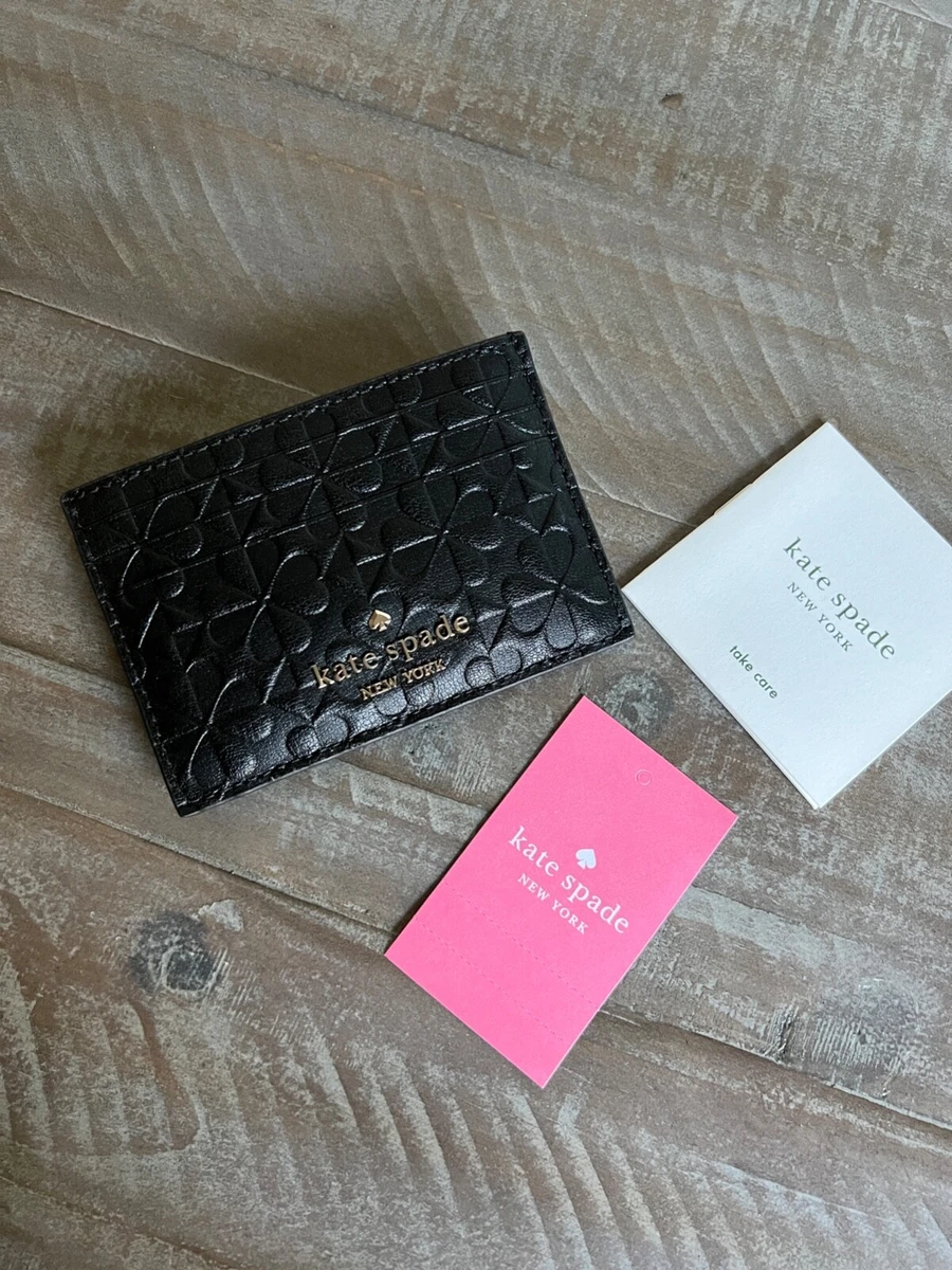 NEW Kate Spade Black Multi Card Holder Hollie spade clover geo
