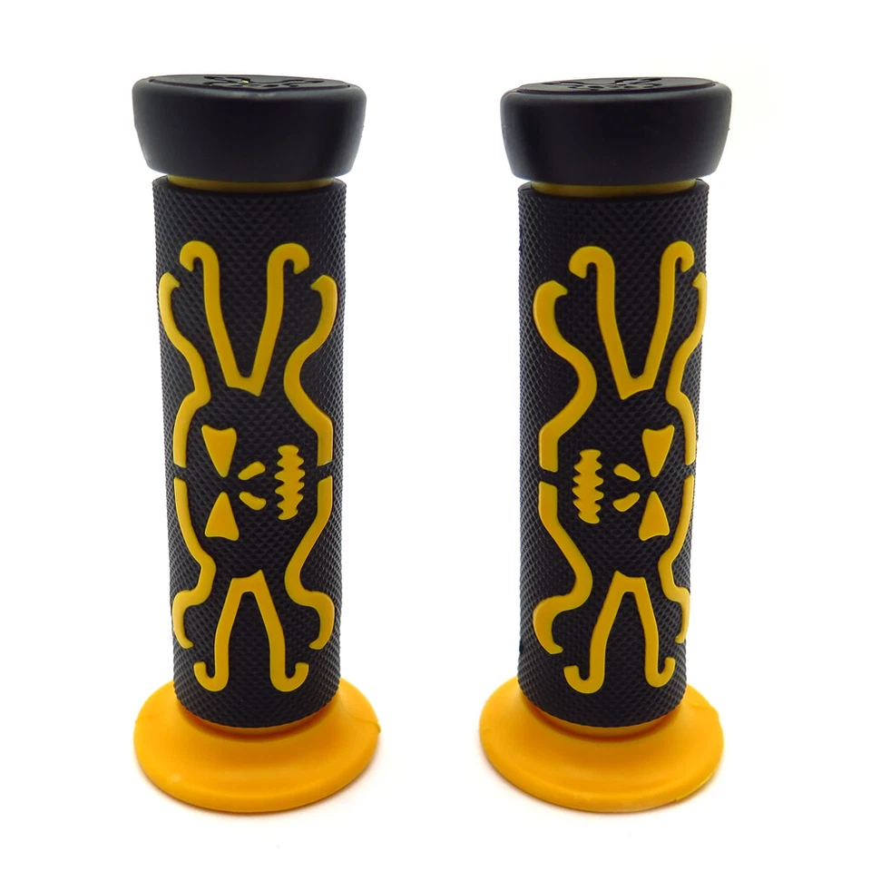 New 7/8" 22mm Replacement of Skull Grips YELLOW For Honda Nighthawk 250 CB250 - Image 2 of 4