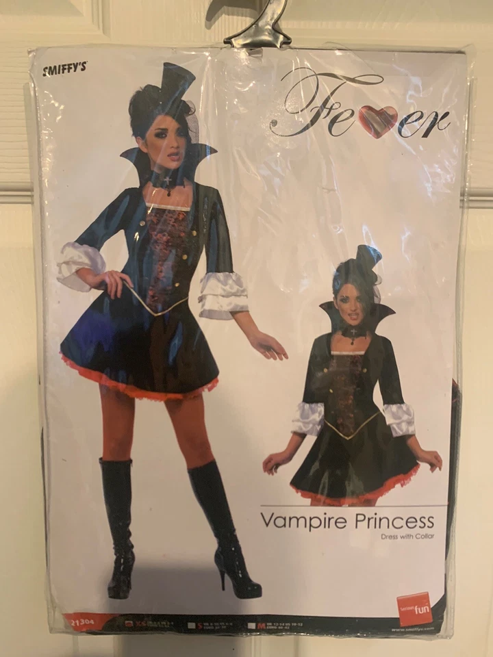 Fantasia sexy de princesa vampira gótica tamanho adulto XS 2-4 EUA vestido com colarinho Novo sem etiquetas - Imagem 2 de 4