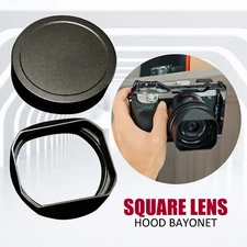 Square Bayonet Lens Hood&Cap for Sony RX1R RX1RM2 FE 55mm F1.8 Replace LHP1