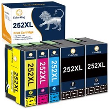Printer Ink Cartridge For Epson 252XL Fits WorkForce WF-3620 3640 7710 7720