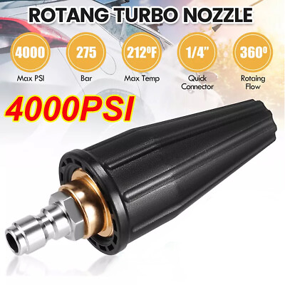 #ad 4000 psi 1 4quot; Cold Water Pressure Washer Washer Rotating Turbo Nozzle Spray Tip $10.78