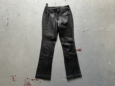 90s vintage Harley Davidson leather rivet studded biker motorcycle flare pants