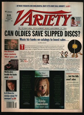Variety Magazine Dec 3-9, 2001 Ron Howard Music Sales Jackie Chan 101221WEEM