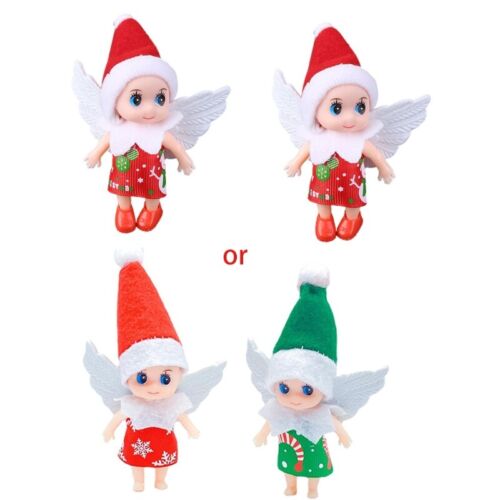 2Pcs Christmas Elf for with Wing Movable Arms Legs Mini Baby Twin Miniature