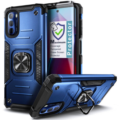 Für Motorola Moto G 5G 2022 Case Premium Ring Ständer Handyhülle + Hartglas - Bild 9 von 26