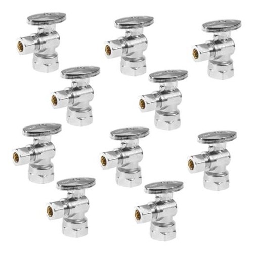 10PACK ,1/2"FIP Iron Pipe x 3/8"Comp Shutoff Valve | 10Pack Angle Stop Valve