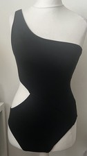 Seafolly one shoulder Gorgeous Sexy Black Cutout Design Swimsuit Size Uk 14 ￼