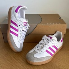 Adidas Originals Samba White/Purple Kids Sneakers IE8848- SZ 1 Y