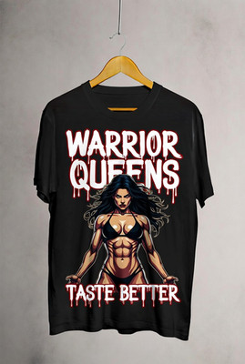 Warrior Queens Fitness Graphic T-Shirt Funny Gym Black Unisex Tee