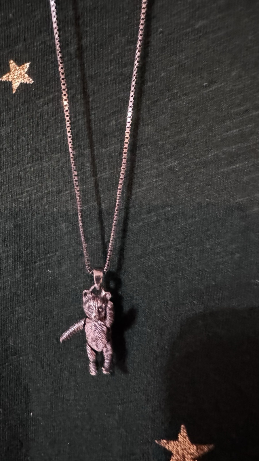 VTG 925 Silver Teddy Bear Solid Moving Charm 20” … - image 5