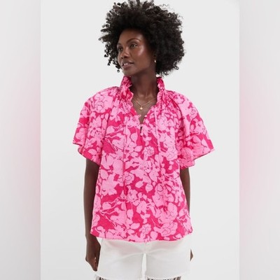 HYACINTH HOUSE Multi Pink Leafy Floral Thea Blouse NWT Size XL