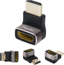 8K 90 Degree HDMI 2.1 Adapter 4 Pack, Right Angle HDMI Male to Female HDMI