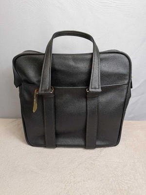 Samsonite Black Pebbled Faux Leather Briefcase Satchel With Lock Key