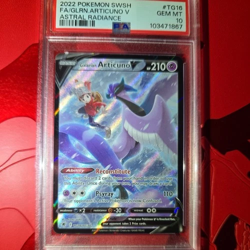 2022 Pokemon Galarian Articuno V TG16/TG30 FULL ART - Astral Radiance - PSA 10