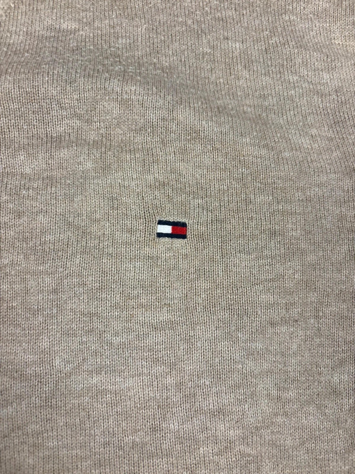 Tommy Hilfiger Essential V-Neck Jumper Beige Size Large image 5