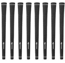 Karma Velour Tour Velvet Standard Black  8 Piece Golf Grip Bundle - RIBBED