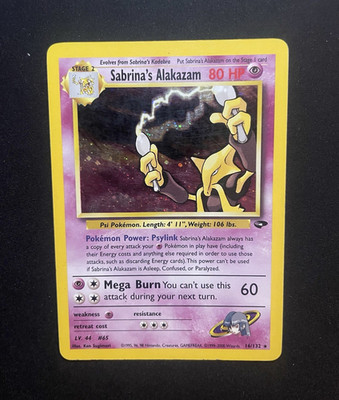 Pokémon Sabrina's Alakazam Holo Rare 16/132 80 HP Gym Challenge Eng 1999(Swirl)