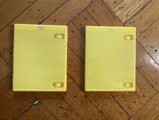 Pack of 2 Yellow Color Blu-Ray Standard Empty Replacement Cases - Holds 1 disc