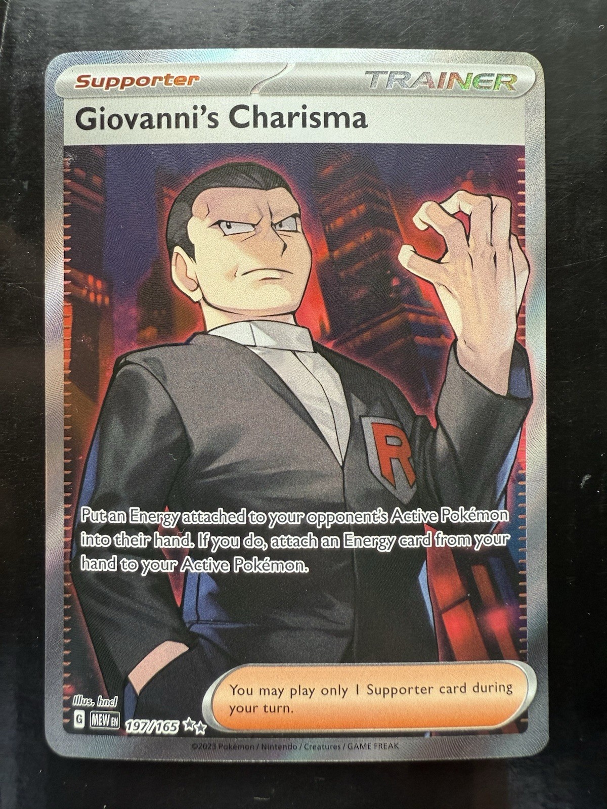 Pokemon Giovanni's Charisma 197/165 Sv: Scarlet & Violet 151 Holo (NM)