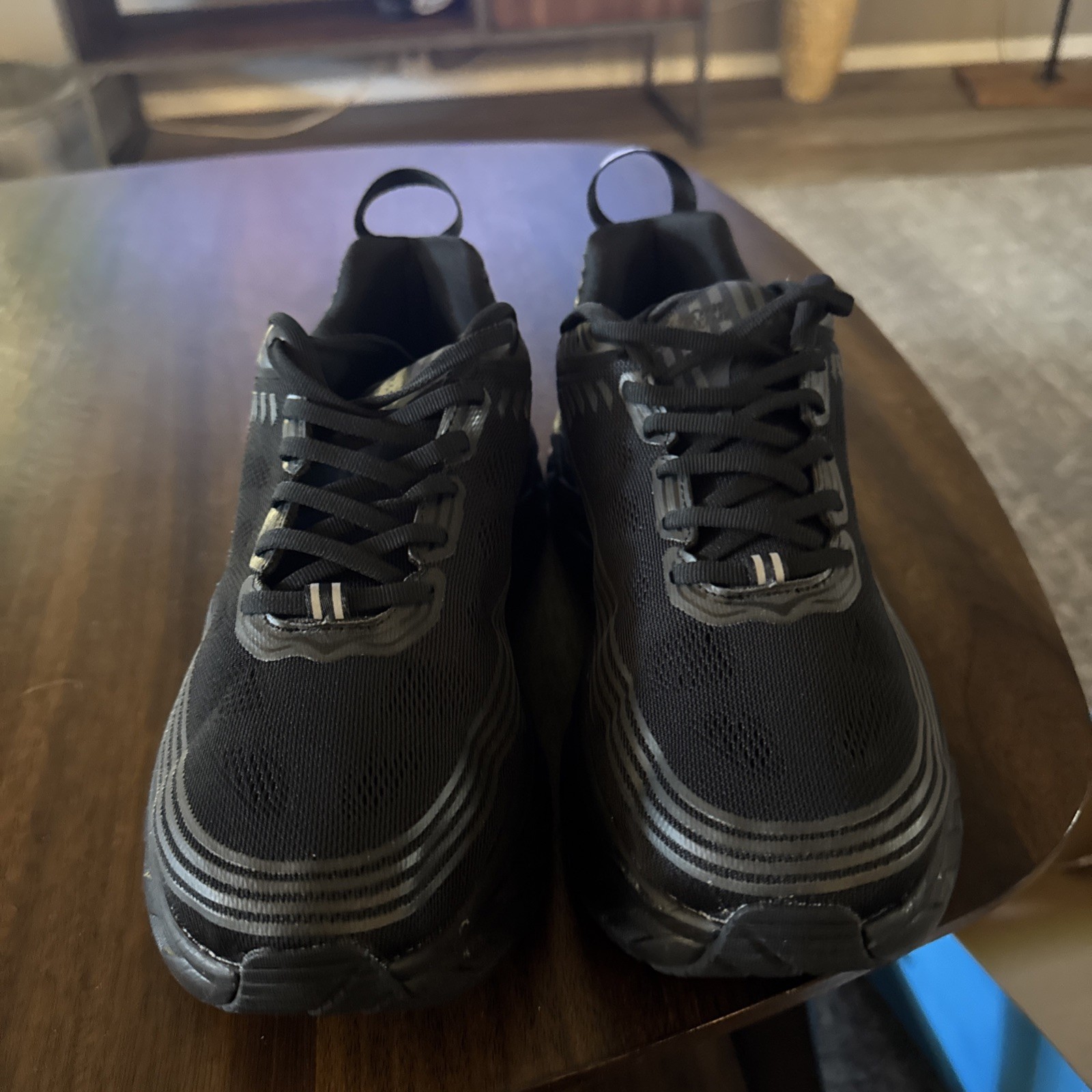 HOKA Bondi 6 Wide Running Walking Shoes Men's Size US 9 2E  Triple Black thumbnail 4