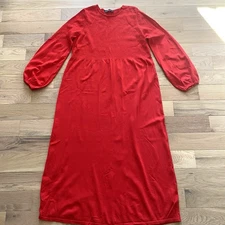 Tuckernuck Pomander Place Lennox Maxi Dress Size 3XL Red Blouson Sleeve Stretch