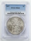 Certified 1897 Morgan Silver Dollar PCGS MS64 $1
