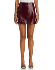 Ronny Kobo Knox Faux Leather Skirt MSRP $328