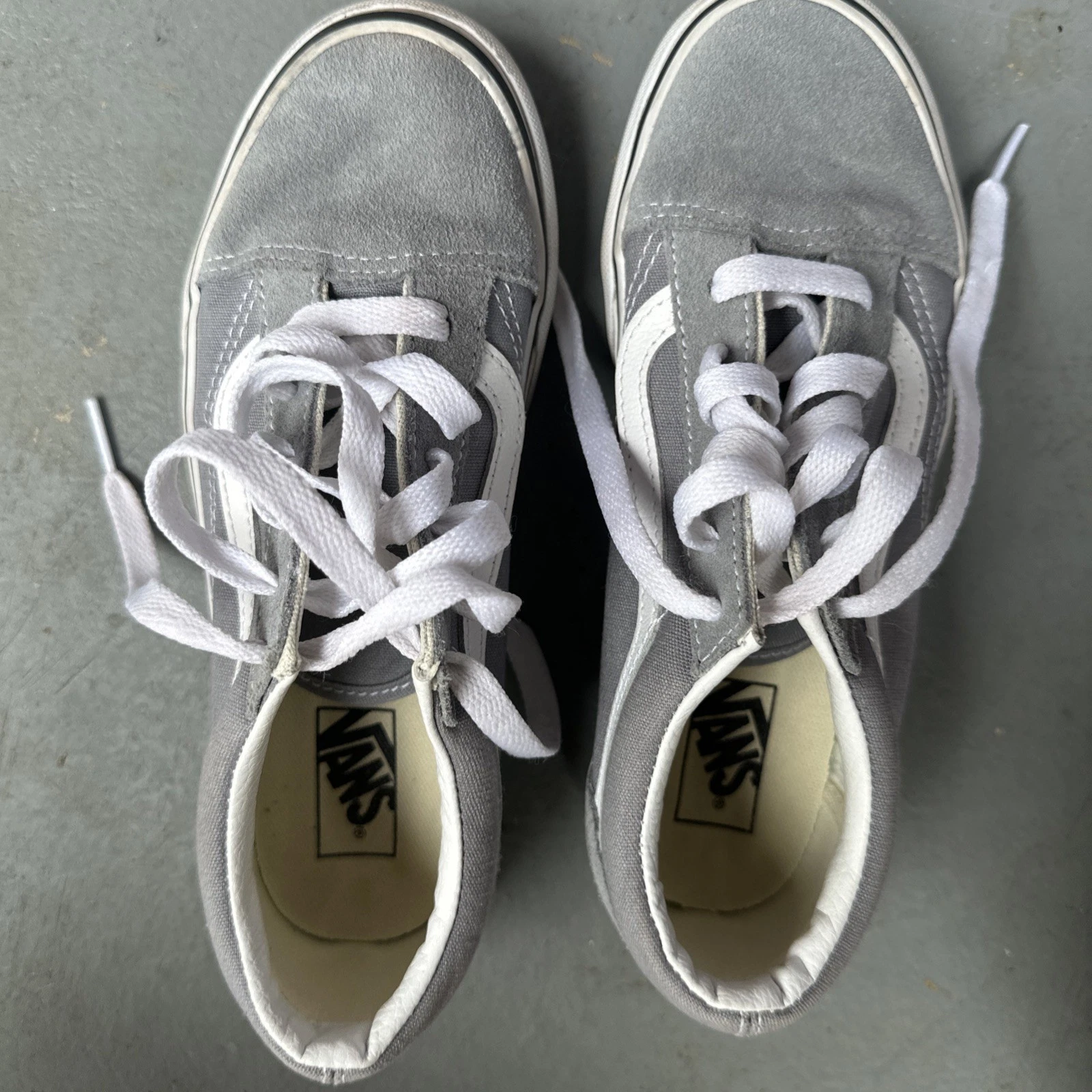 Scarpe Vans grigio chiaro giovani taglia 3 leggermente usate