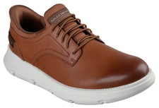 NEW MENS SKECHERS SLIP INS WORK SLIP RESISTANT GARZA Brown LEATHER Shoes