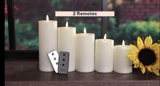 Home Reflections QVC White 5 Piece Flameless Pillar Candles With Gift Box
