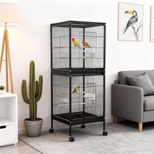 55 2-Tier Parrot Bird Cage Metal Parrot Cage ...