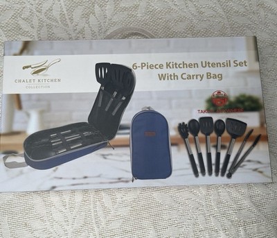 Chalet Kitchen Collection 6-Piece Kitchen Utensil Set with a carry bag- Camping