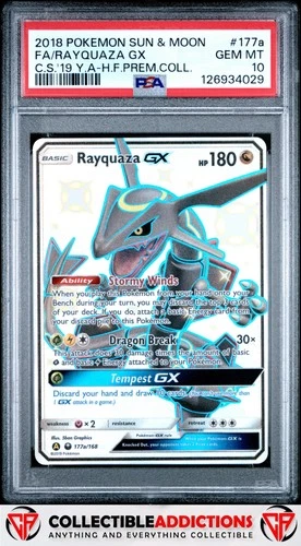 2018 Pokemon Sun & Moon Celestial Storm #177a Rayquaza Gx PSA 10