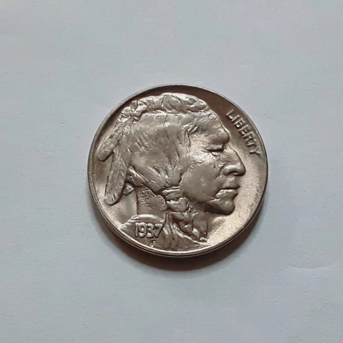 Nicer BU/AU? 1937 D Full Horn Buffalo Nickel!!  5c Coin!! A368