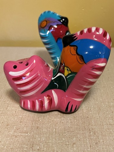 Isidoro Mexico Red Clay Pottery Hand Painted Cat Salt And Pepper Shakers - 第 7/11 張圖片