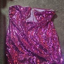 Fashion Nova Pink Sequin Strapless Bodycon Party Dress Size  3x