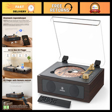 Portable Bluetooth CD Player with Built-in Speakers, Remote Control, Headphone J