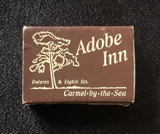 Vintage Adobe Inn House Of Prime Rib Pub CARMEL BY THE SEA RARE Match Box
