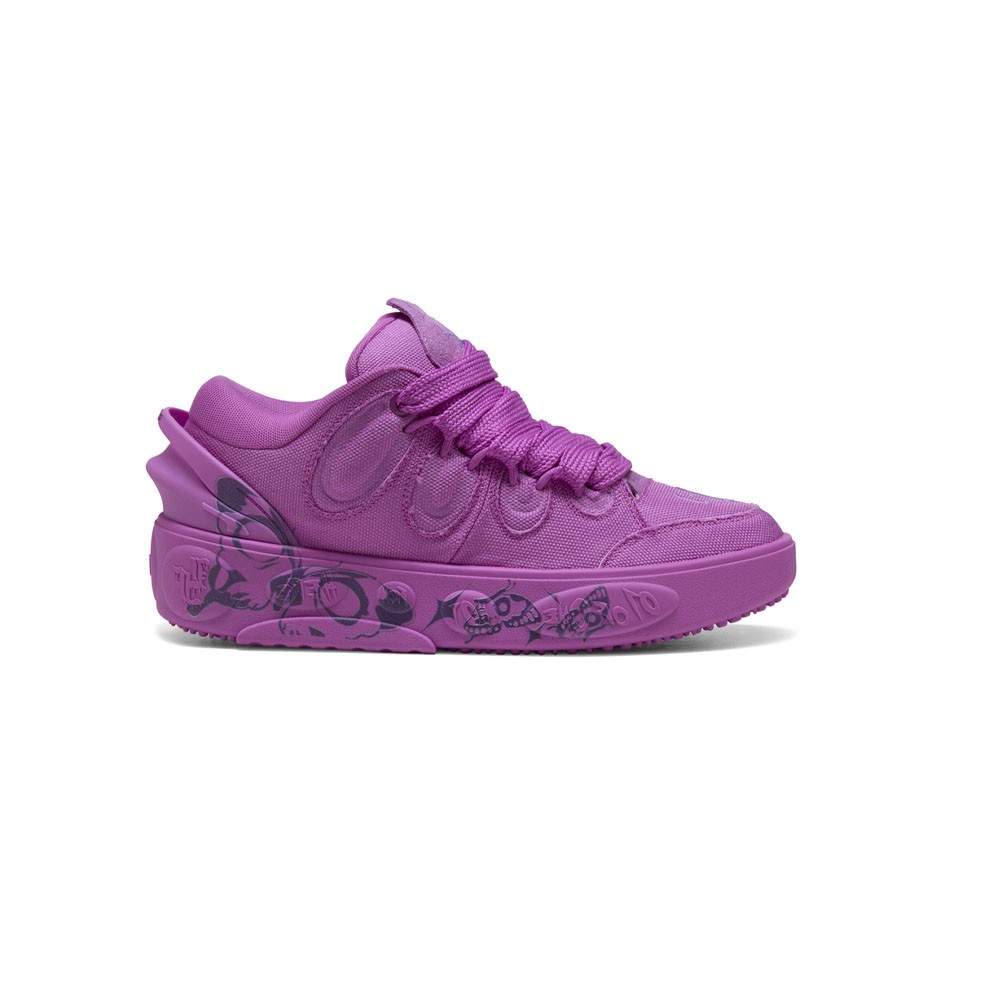 靴 PUMA LA FRANCE BUTTERYLY PURE PUMA Hoops X Lafrance Butterfly Lace Up Mens Purple Sneakers
